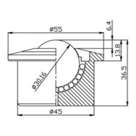 Ball Transfer Unit, 30.16 mm, with flange, for heavy load