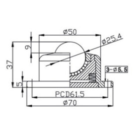 Kugelrolle, 25.4 mm, mit Befestigungsbohrungen, Flansch und Federung